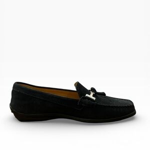 Diane B. Tid Bit Italian Black Suede Loafers Size 37 1/2 US Size 7.5